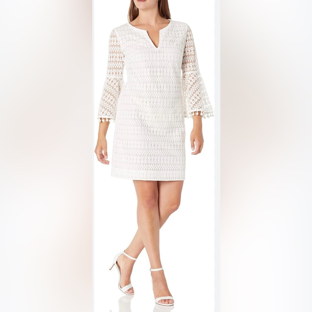 Trina Turk Loomis Beaded Tassel Bell Sleeve Dress size 2